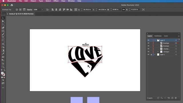 How to Make a 3D Heart Text Effect Tutorial in Adobe Illustrator смотреть онлайн