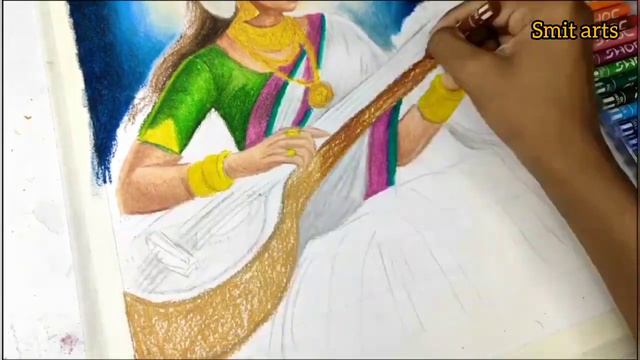 Saraswati Mata Drawing with Oil Pastel ❤️ смотреть онлайн