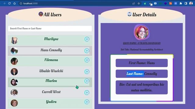 Nice user list create using React js and react-bootstrap смотреть онлайн