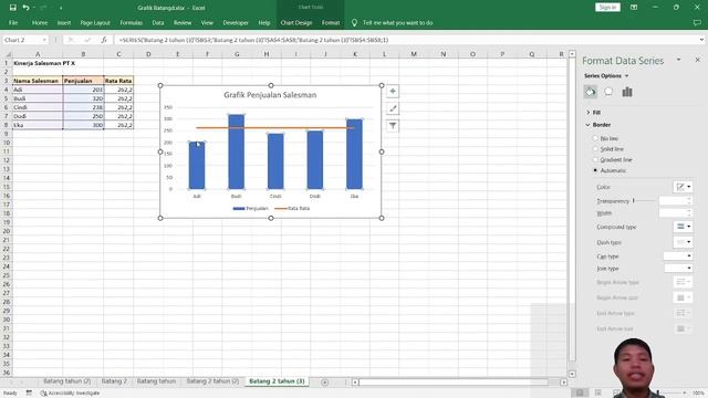 Membuat Garis Rata Rata di Grafik Excel смотреть онлайн
