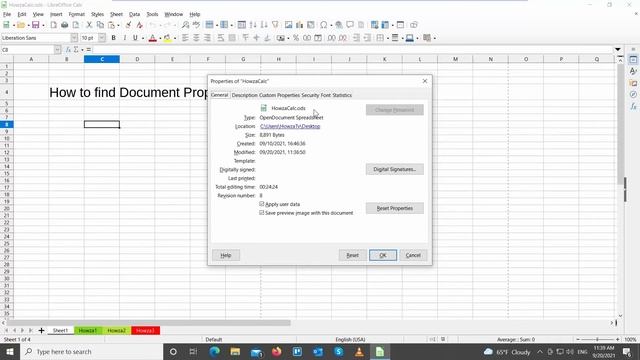 How to Find Document Properties in LibreOffice Calc смотреть онлайн