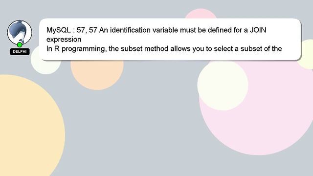 MySQL : 57, 57 An identification variable must be defined for a JOIN expression смотреть онлайн