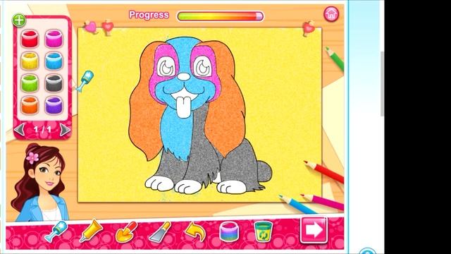 Drawing and Coloring Sand Coloring Dog - Art Colours for Kids - Learn Draw смотреть онлайн
