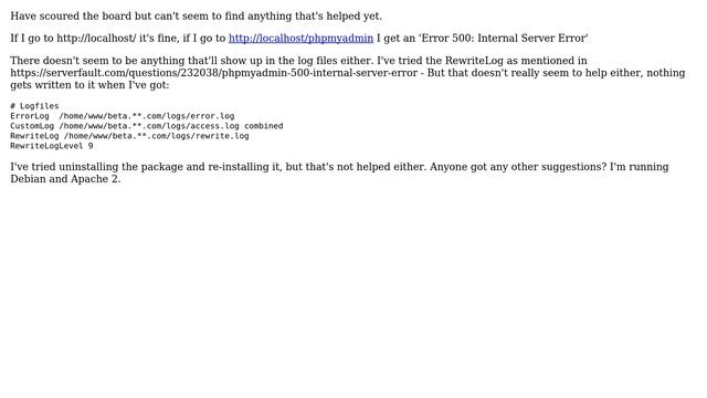 DevOps & SysAdmins: PHPMyAdmin - Error 500 смотреть онлайн
