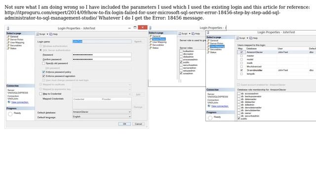 How to set up an SQL Server authentication login for a database instead of using Windows... смотреть онлайн