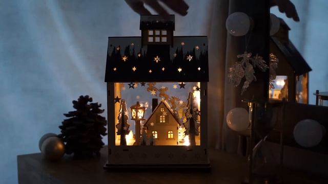 Светильник новогодний Домик, деревянный ночник "Дом", 20х12х29 см смотреть онлайн