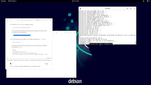 Install C and C++ gcc Compiler in Debian Linux. смотреть онлайн