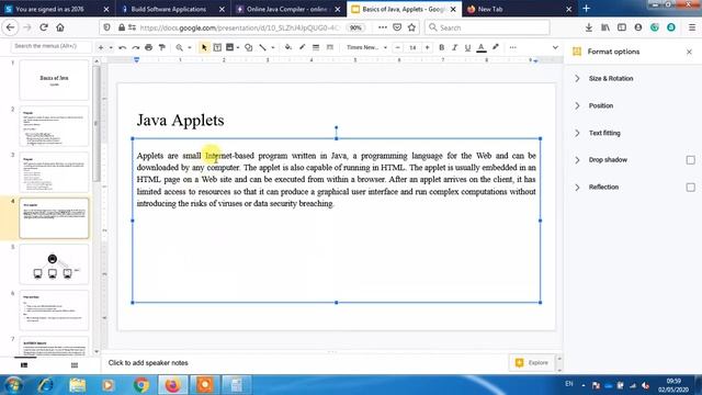 Basics of JAVA, java applets смотреть онлайн