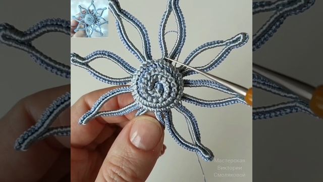 Вяжем цветок. 3 часть.Обвязка лепестков. смотреть онлайн