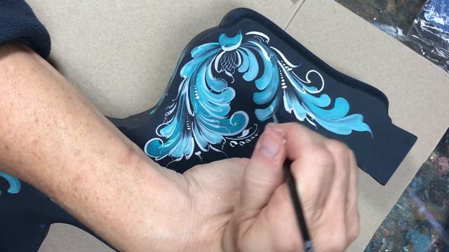 Norwegian Rosemaling Wooden Fjord Horse part 2 by Lise Lorentzen - ASMR therapy - Pandemic therapy смотреть онлайн