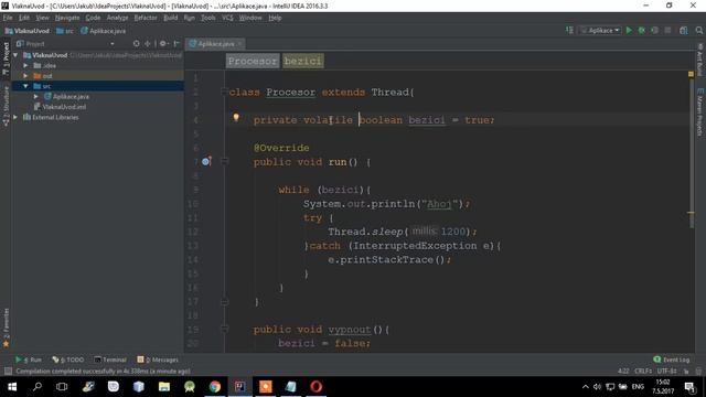 Pokročilá java - 2 - Vlakna - volatile keyword смотреть онлайн