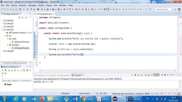 Java Tutorial - Lekcija 5 - STRING length - charAt metode смотреть онлайн