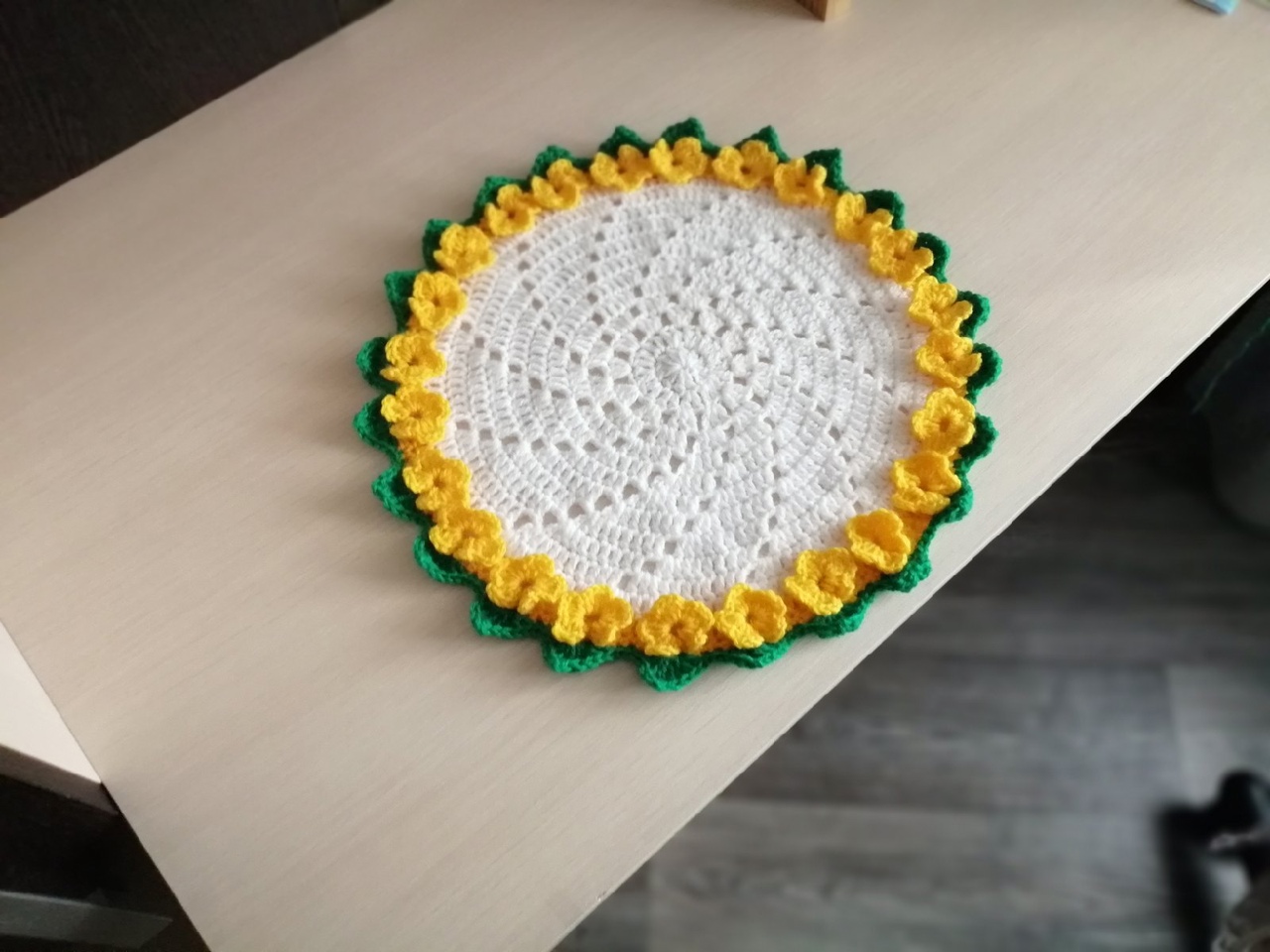 Салфетка крючком! Салфетка для сервировки, подставка под горячее!