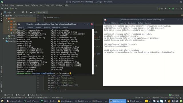 LİNUX'da PYTHON UYGULAMASI İÇİN PYCHARM KURULUMU VE UYGULAMA HALİNE GETİRİLMESİ смотреть онлайн