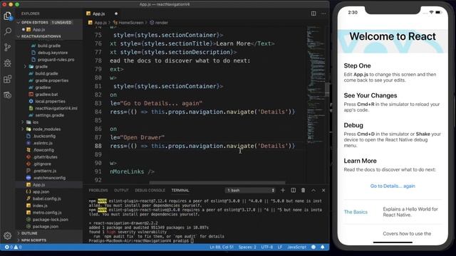 React Navigation v4.0 Drawer Navigation Tutorial смотреть онлайн