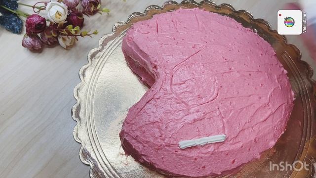 Украшение торта в форме сердца.Decorating heart shaped cake. смотреть онлайн