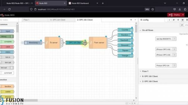 003 | Read and Monitor Multiple Tags of Prosys OPC-UA Simulation Server in Node-RED Dashboard |