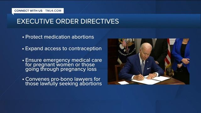 President Biden's executive order seeks to defend access to abortion services смотреть онлайн