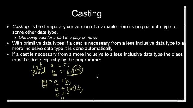 Type Casting in Java смотреть онлайн