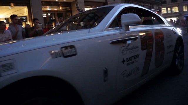 Gumball 3000 2014 : Shelby Cobra and a blue vinyl rapt Ferrari 458 and Rolls Royce wrath смотреть онлайн