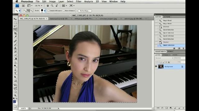 Photoshop CS4 Quick Select tool смотреть онлайн