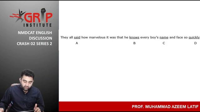 NMDCAT English | Crash Test 2 Series #2 | Prof. M. Azeem Latif | Grip Institute смотреть онлайн
