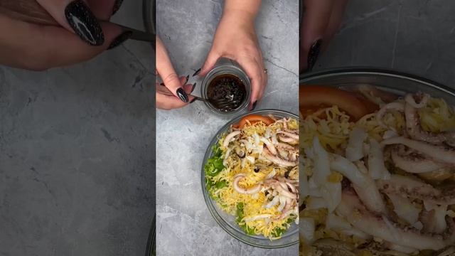 Салат с морскими жителями ?