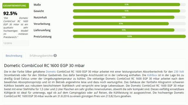 Dometic CombiCool RC 1600 EGP 30 mbar | Tipps und Preisvergleich смотреть онлайн
