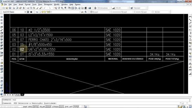 AUTOCAD: Calculo de Peso Automatico - Rotina LISP AutoCAD смотреть онлайн