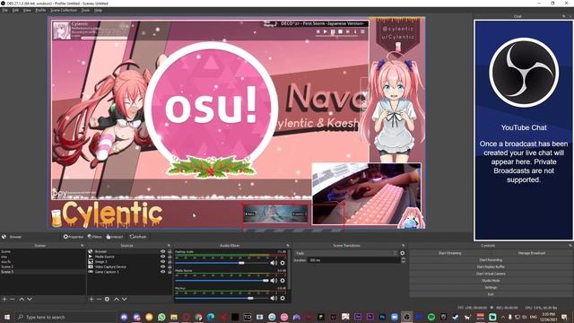 how to set up an osu! stream in obs studio - (PP Counter, Input Overlay and more) tutorial смотреть онлайн