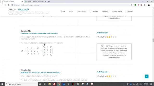 Algorithmics & Programming - Exercise - Transposition of a matrix смотреть онлайн