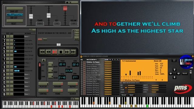 Every woman in the world by Air Supply Karaoke | midi | winlive output | Vanbasco player смотреть онлайн