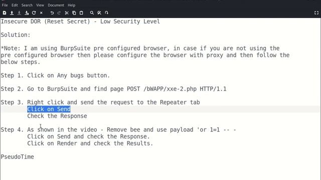 Insecure DOR Reset Secret