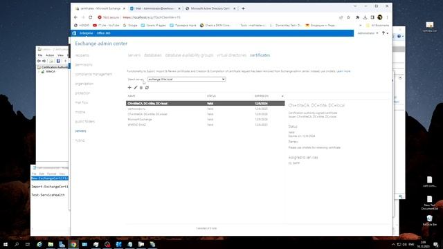 Выпускаем сертификат для MS Exchange 2019 CU13 через PowerShell смотреть онлайн