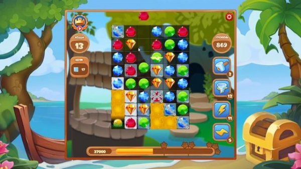 Как пройти уровень 869 игры Сокровища Пиратов