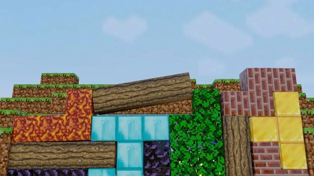 Minecraft Tetris ? Blender softbody simulation ASMR 3d смотреть онлайн