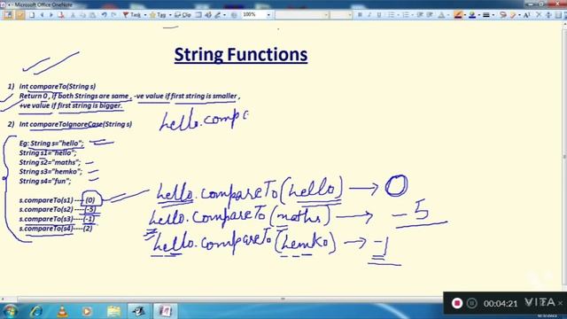 STRING HANDLING AND MANIPULATION, STRING FUNCTIONS, COMPARETO() COMPARETOIGNORECASE() смотреть онлайн