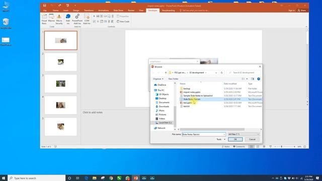 Importing Notes - PowerPoint Macro (VBA) test run смотреть онлайн