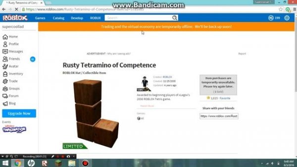 Roblox - Catalog Down; Items For 1 Robux