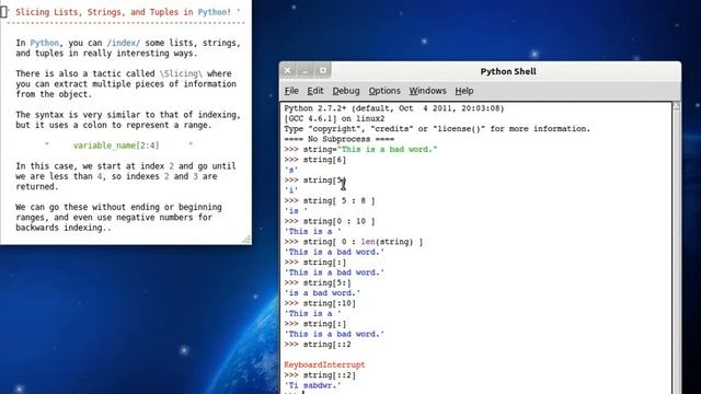 Python 24 Slicing Lists, Strings, and Tuples смотреть онлайн