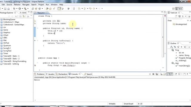 Learn Java Tutorial for Beginners, Part 21 toString and the Object class смотреть онлайн