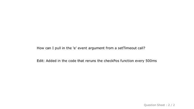 jQuery : Javascript setTimeout function call with event argument? смотреть онлайн