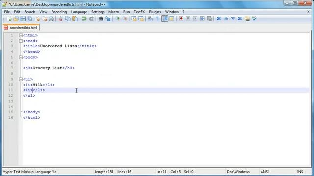 HTML Tutorial 11 - Unordered Lists смотреть онлайн