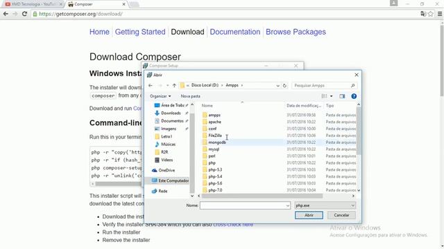 Instalação do Composer Php no Windows смотреть онлайн