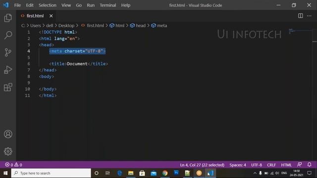 HTML Doctype explanation and Lang attribute meta charset || HTML class-03|| UI Infotech смотреть онлайн