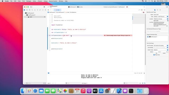 Swift basics: Explicit and implicit variable datatype declaration - String, Int, Bool, Float, Doubl смотреть онлайн