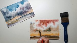 Рисуем облака акварелью — техника «по-мокрому»
