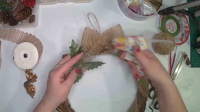 Рождественский венок из природных материалов своими руками-отличный вариант подарка к праздникам! смотреть онлайн