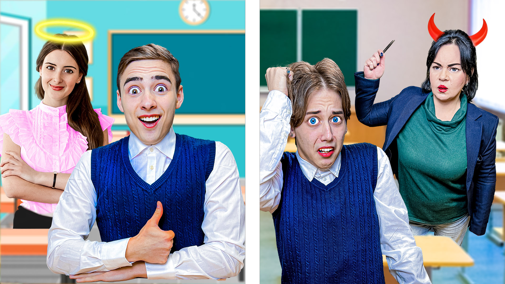 Хорошая VS Плохая Учительница В Реальной Школе ! (ЛУНОМОСИК) смотреть онлайн