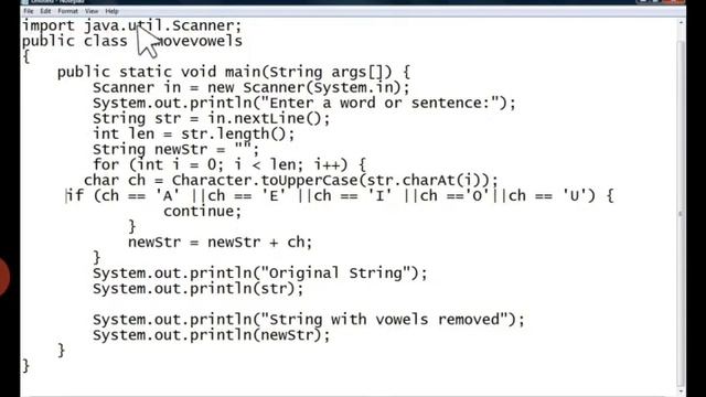 Java Program of Removing vowels from String | String handling in Java | MCA B. TECH ICSE CBSE смотреть онлайн